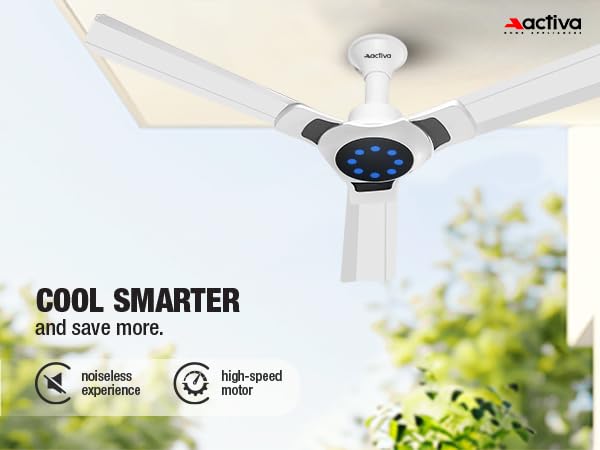 Image of ACTIVA Optima LED Premium series 1200 MM BLDC Motor Fan (28 WATT) 5 Star Rated With Noiseless | Remote | 3 Blades High Speed Motor Ceiling Fan 5 Years warranty (White)