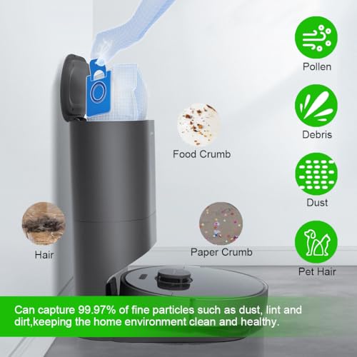 Image of HASTHIP 4Pcs Dustbins Replacement for Dreame D10s Plus Vacuum Cleaner Dust Bags Vacuuming Reuseable Dust Collection Bags for Hair, Dirt, and Debris.