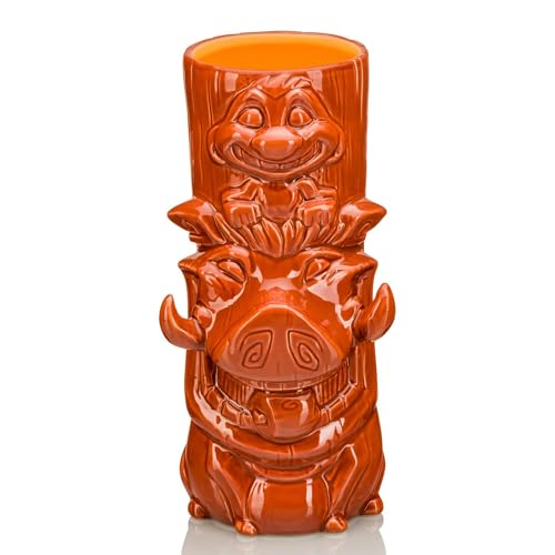 Geeki Tikis Disney The Lion King Timon and Pumbaa Ceramic Mug | Party Cocktail Tumbler for Liquor and Beverages | Holds 28 Ounces