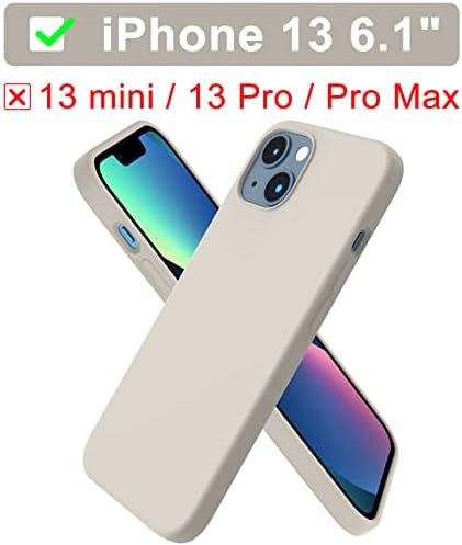 ORNARTO Compatible with iPhone 13 Case 6.1, Slim Liquid Silicone 3 Layers Full Covered Soft Gel Rubber Case Cover 6.1 inch-Blue