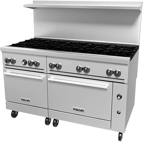 Vulcan 60-SS-10B-N Vulcan Endurance Gas Range - 10 Burners - 2 Ovens - 60-SS-10B-P, Standard, Natural