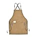 Fartuch stolarski Trwała multi-kieszonkowa praca domowa Wodoodporna Dżinsowa praca na płótnie Khaki Usługi fryzjerskie pasuje do kuchni, ogrodu, garażu (Color : Khaki, Size : 80x60cm)