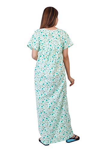 Image of Himanshu Handloom Women's Cotton Block Print Knee Length Nighty