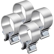 1.75 Inch Muffler Exhaust Clamp for Harley Davidson Touring Street glide/Electra glide/Road king/Road glide, Stainless Steel 304 4 Pack
