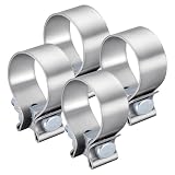 VPZMT 1.75 Inch Muffler Exhaust Clamp for Harley Davidson Touring Street glide/Electra glide/Road king/Road glide, Stainless Steel 304 (4 Pack)