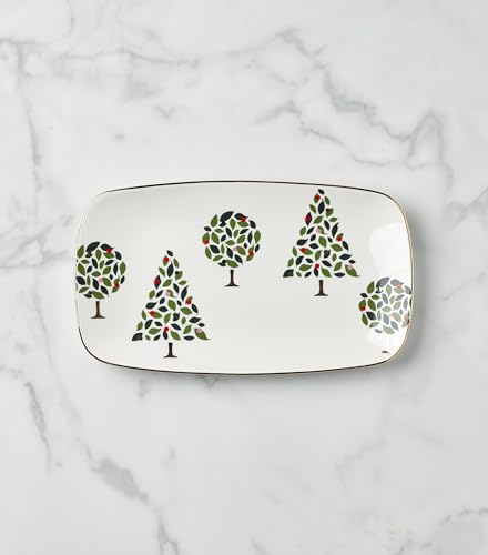 Image of kate spade new york Evergreen Hors D'oeuvres Tray, 1 Count, White, Christmas & Holiday Hosting