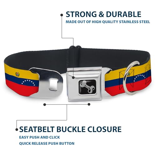 Collier pour chien drapeau Venezuela réglable Buckle-Down solide