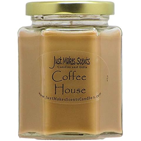 Just Makes Scents Coffee House Scented Soy Blend Candle | Fresh Coffee Smell | Hand Poured in The USA Cover