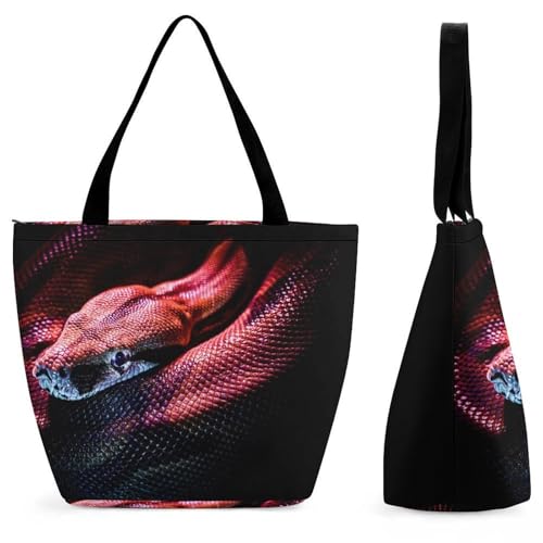 Sac à main pour femme de luxe serpent rouge, grand sac à bandoulière chic