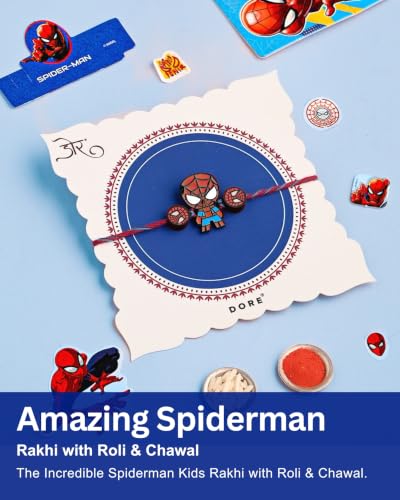 Image of Hyperfoods Rakhi for kids with gift Spiderman rakhi for kids boy Chocolate gift hamper Rakhis Celebrations chocolate box, surprise gift bag & fun activity game for boys