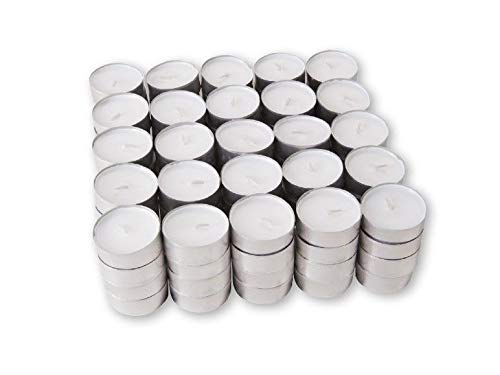 Tilli White 200 Tealight Candles - Unscented Tea Lights Made In Italy