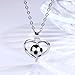 Izpack Soccer Ball Heart Pendant Necklace for Women Girls Football Love Hearted Sport Fans Adjustable Chain Necklace Fashion Jewelry Gifts for Athlete