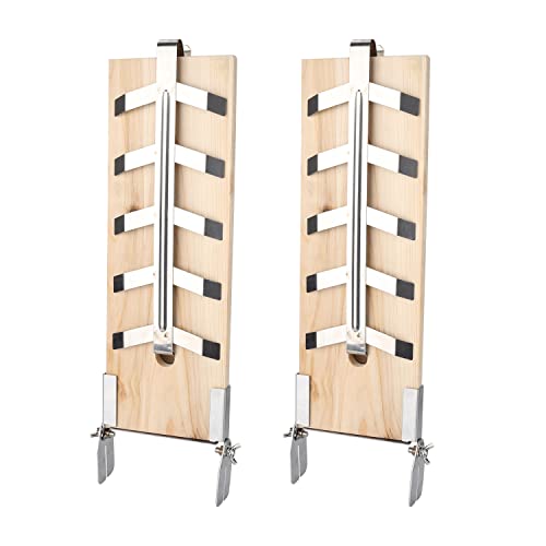 Lospitch Tabla de salmón flameado con soporte estable de acero inoxidable, tablas de ahumar de madera de cedro, accesorios para barbacoas y barbacoas esféricas (2 unidades)