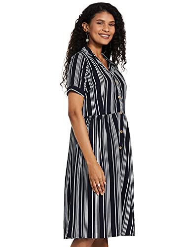 Image of pluss Women's Georgette A-Line Knee-Length Dress