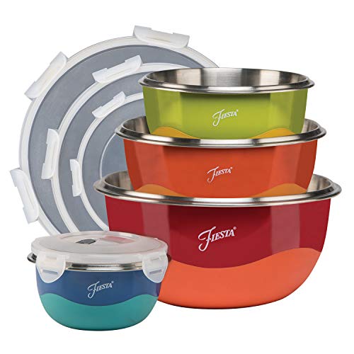 Fiesta Mixing 8-Piece Microwave Safe Bowl & Lid Set