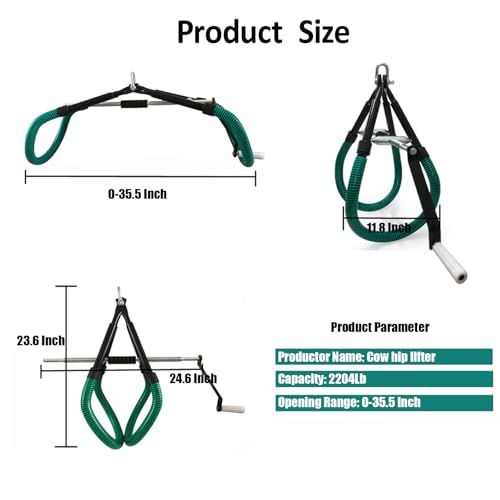 YANTLBAICH Cow Hip Lift Clamp, Adjustable Cow Hip Lifting Tool, Cow Lifter Stainless Steel Cattle Stand Up Assist Device, 2204Lbs OB Milking Birthing Lame, for Farm Cattle by YANTLBAICH - Image 2