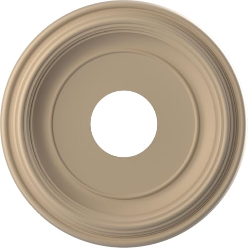 Ekena Millwork 13"OD x 3 1/2"ID x 1 1/4"P Traditional Thermoformed PVC Ceiling Medallion (Fits Canopies up to 7 1/2"), UltraCover Satin Smokey Beige