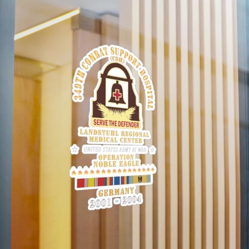Kiss-Cut Vinyl Decals - 349th Combat Support Hospital - Operation Noble Eagle - 2001-2004 - Landstuhl Regional Medical Center w SVC (3"x4")