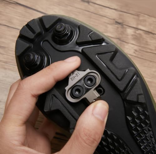 FOTGROY SPD Cleats Compatible with Shimano SPD SM SH51, MTB Cleat Set Suitable for Men and Women Indoor Mountain Outdoor Road Cycling Electroplated Silver - Thumbnail 4