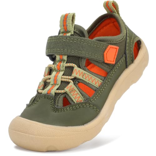 WIDE TOE BOX Toddler Boys Sandals Water Shoes Khaki T6 US Wide