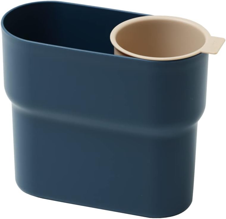 ideaco (イデアコ) Trash Can with Sorting Cups Indigo & Beige 2.7 gallons (7L) Trash can niko (ニコ) one