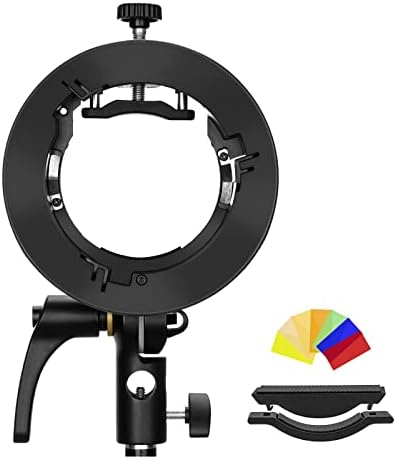 Godox S2 Speedlite Bracket Bowens Mount Holder for Speedlite Flash Snoot Softbox Honeycomb Reflector Umbrella(Godox S-Type Upgrade Version)