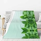 WZYWHJ Dicke Flanelldecke mit frischem Minzmuster, 203,2 x 152,4 cm, doppelseitig, vertikal, weiche Sofadecke