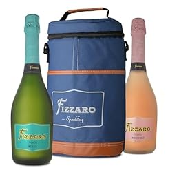 Fizzaro Sparkling Moscato & Rosé Set with Insulated Wine Cooler Bag – Premium Italian Sweet and Fruity Sparkling Wines – Perfect for Celebrations, Picnics, and Gift Giving – 2x750ml Bottles – Fizzaro
