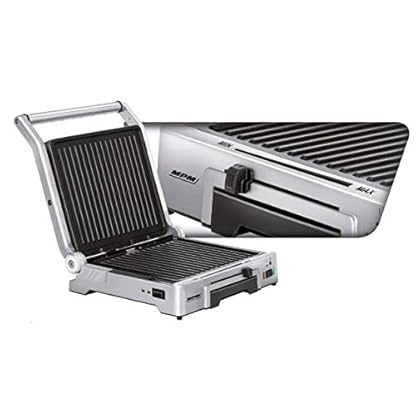 MPM MGR-10M Elektro, Kontaktgrill, Höhenverstellbar, 180° Öffnung, Abnehmbare Antihaft-Grillplatten, Temperaturregler… – Bild 4