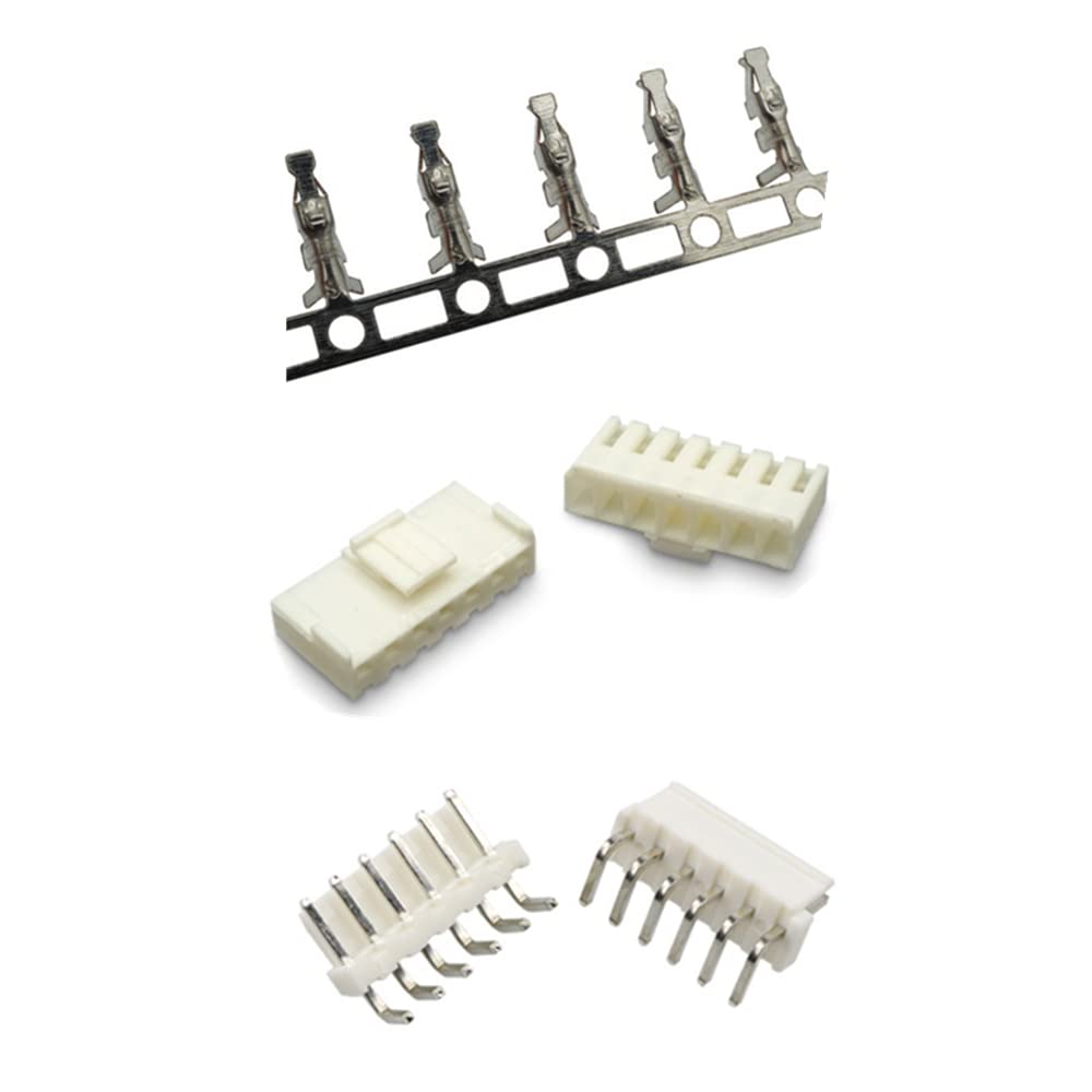 ELCOKITEX 20 Sets 6 Positions 3.96mm Connector Kits Including 90 Degree Right Angle Male Pin Header + Female Socket + Crimp Terminal VH3.96 for JST-VH
