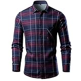 DUHGBNE Meine Bestellungen Ansehen Hemden Regular Fit Herrenmode Lässig Einfarbig Persönlichkeit Langarmhemd Jugendmode Lässiges Strickjackenhemd Pullover Herren Gestreift Warehouse Deal