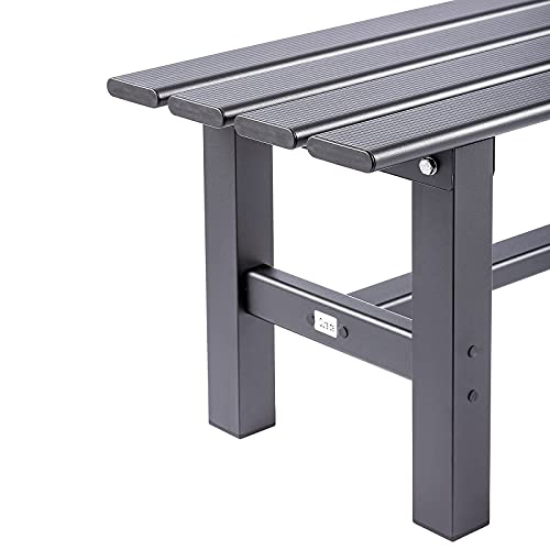 Tecspace Aluminum Outdoor Patio Bench Black,59.1 X 14.2X 15.7 Inches,Light Weight High Load-Bearing,Outdoor Bench For Park Garden,Patio And Lounge #TOP5