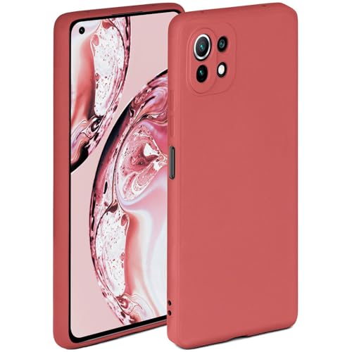 ONEFLOW Soft Case für Xiaomi Mi 11 Lite/11 Lite 5G Hülle aus Silikon mit Kameraschutz Silikonhülle mit erhöhtem Schutz fürs Display Backcover Schutzhülle weiche Handyhülle Rot
