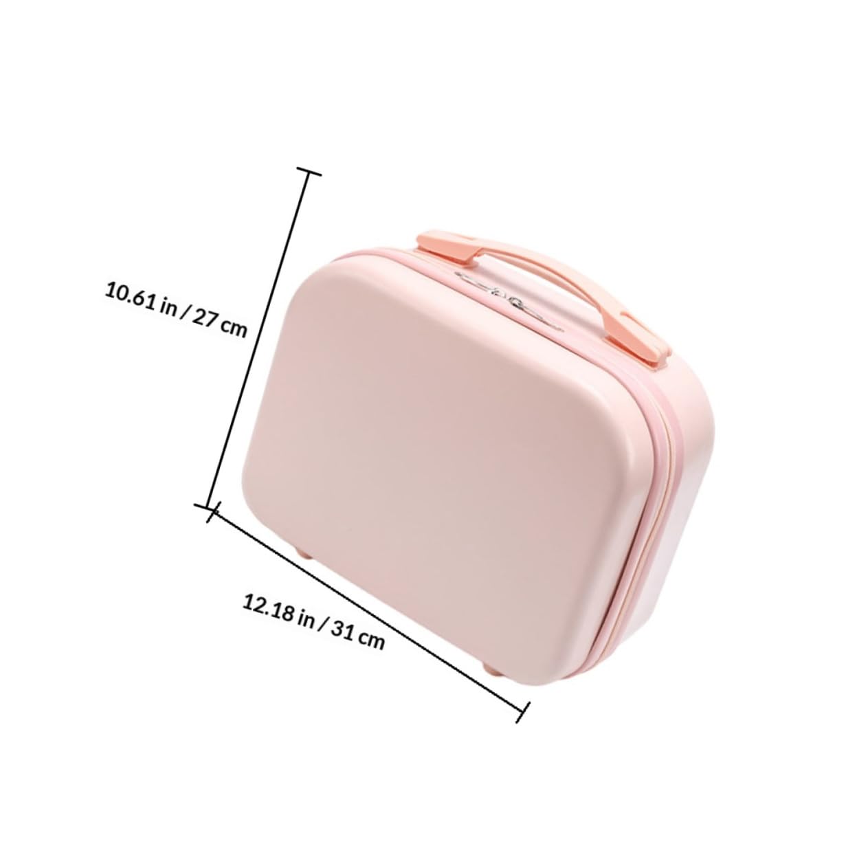 SOLUSTRE Leichte Kosmetiktasche aus Abs für Damen Tragbarer Schminkkoffer mit Aufhängehaken für Reisen und Ausflüge Kompakter Make Up Organizer in Rosa