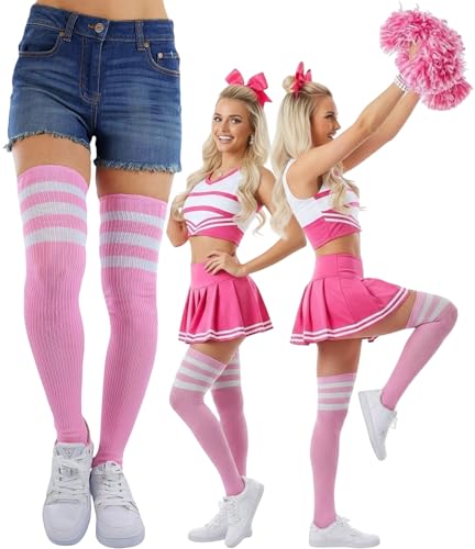 Image of ToBeInStyle Women's Over The Knee Thick Long Socks Thigh High w / 3 Contrast Stripe