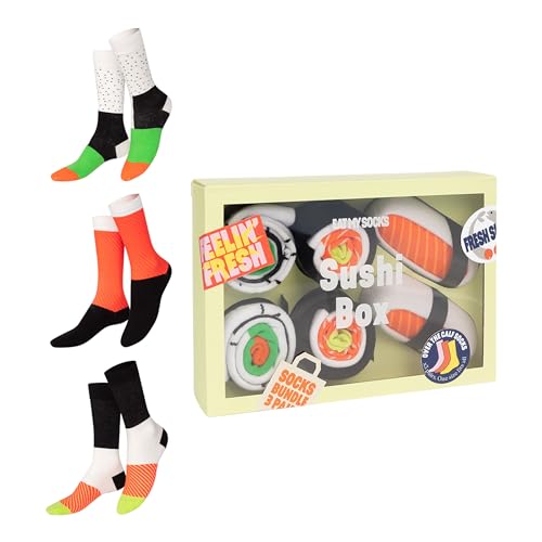 Chaussettes originales amusantes design sushi hautes homme femme 36-45