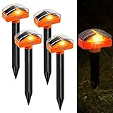 Phosooy Solar Mole Repellent, 4 Pack Gopher Sonic Spikes, Waterproof Rodent Deterrent Devices to Get Rid of Moles in Your Yard Garden Lawn Home Outdoor