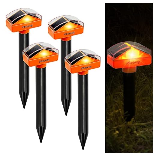 Phosooy Solar Mole Repellent, 4 Pack Gopher Sonic Spikes, Waterproof Rodent Deterrent Devices to Get Rid of Moles in Your Yard Garden Lawn Home Outdoor