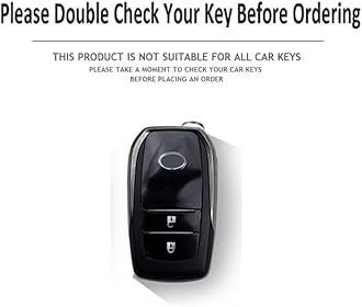 BKN Premium Metal Soft Car Key Shell with Keychain & Full Protection 2 Button Key Cover for Toyota Innova Crysta| Hycross Land Cruiser| Hilux| Toyota Hycross Innova Smart Key