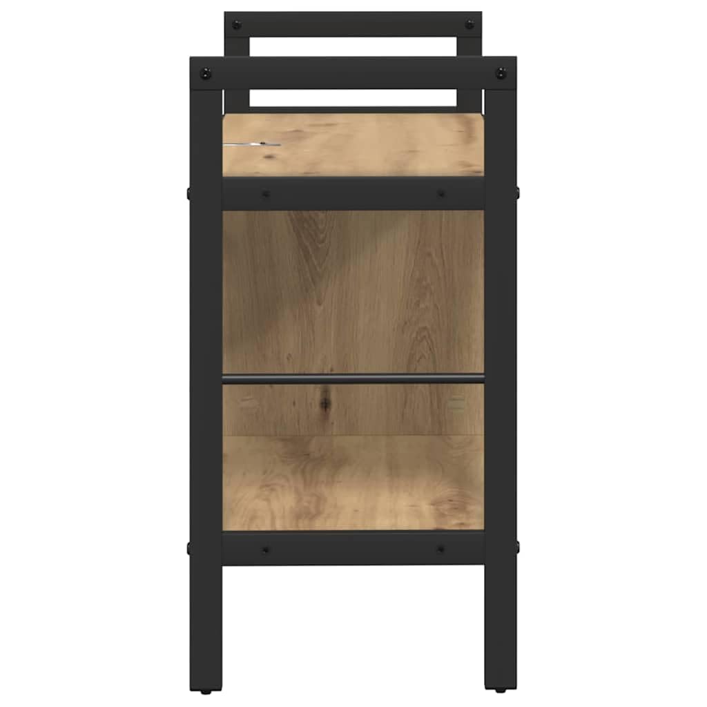 Bücherregal Artisan-Eiche Holzwerkstoff 75 x 30 x 58,5 cm mit 3 Fächern freistehend, Robustes Regalsystem für Wohnzimmer Büro Arbeitszimmer, platzsparend