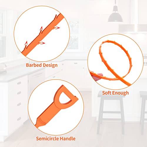 Reliahom 27 Inch Long Drain Hair Remover 10Pcs, Drain Snake Clog Remover Tool Drain Cleaner Hair Clog Remover Sink Snake Drain Hair Catcher For Sewer Toilet Kitchen Sink Bathroom Tub #TOP4