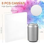 Paquet de 8 8x10in Kit de peinture sur toile, Tableau de toiles & Easel & Ensemble de peinture acrylique pour adultes, planches à dessin avec palette & Brosses pour la fête