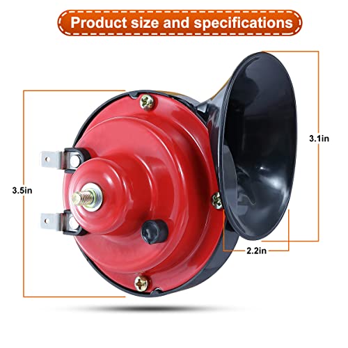 Xuanyudg0769 12V Universal Snail Golf Cart Horn Kit, Adjustable Volume Control Electric Horn For Ezgo, Club Car, Yamaha, Utvs, Atv, Boat #TOP6