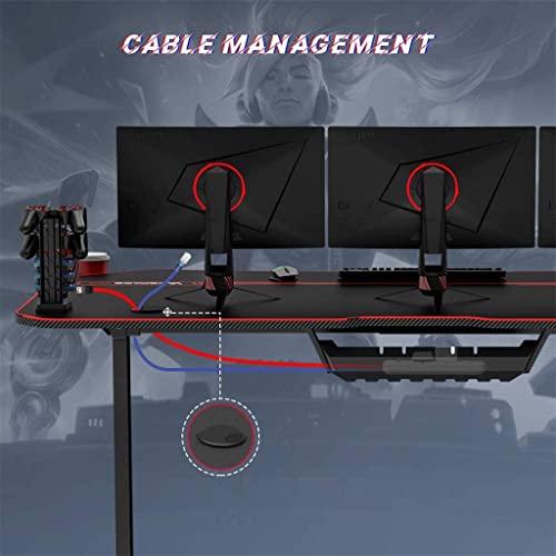 Houkai 63 Inch Gaming Desk E-Sports Computer Table Pc Desk Gamer Tables Workstation With Usb Gaming Handle Rack #TOP4