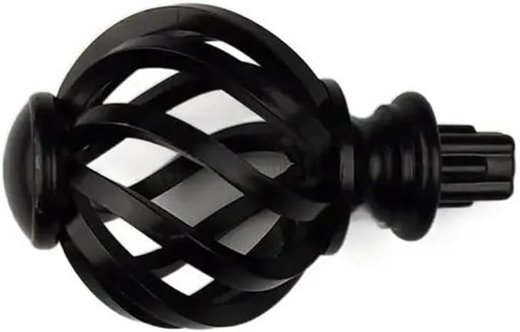 Replacement Curtain Rod Finials Spiral Plastic Window Head(Silver)