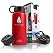 Liquid Savvy 32 oz Insulated Water Bottle with 3 lids - Stainless Steel, Wide Mouth Double Walled Vacuum Insulated Bottle for Hot and Cold Beverages - Red
