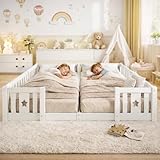 Cama infantil con suelo de 90 x 200 cm, blanco