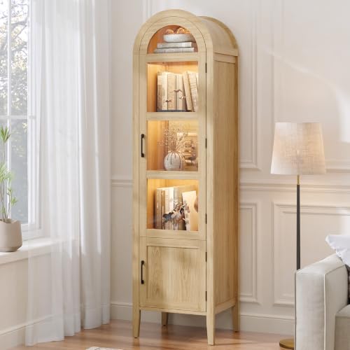 Narrow Oak Glass Display Case