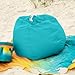 Large Indoor Outdoor Bean Bag Chair for Adults Kids Lounger with Filling Durable Weather-Resistant Material | Refillable All Seasons Ocean Light Blue Color Soft Plush Cozy Childproof Zipper Closure