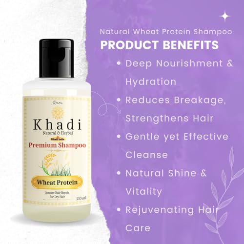 Image of ROM A5 Z | KHADI Herbal Shampoo | Strengthens & Conditions | Sulfate & Paraben Free (Wheat Protein (420 ML))